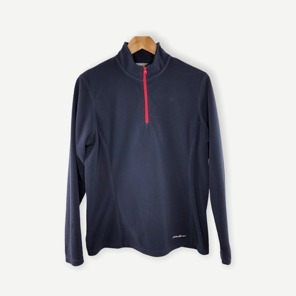 Eddie Bauer navy fleece pullover, L